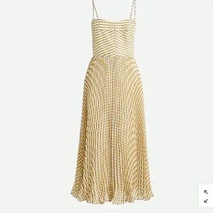 J.Crew Pleated midi dress in crinkle gingham